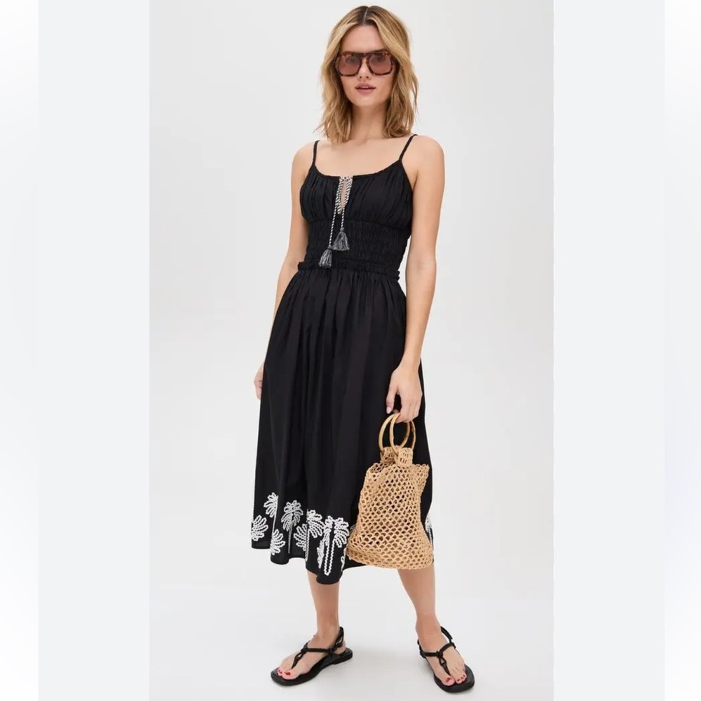 Rails Baja Dress In Black
Ivory Palm Trees Black Embroidered Sundress w Tassel S - Picture 2 of 15